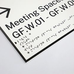Ada Compliant Room Signage Braille Tactile Text Business Sign
