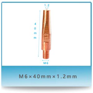 Conductive Nozzle M6*40*1.2 Conductive Nozzle Conducting Nozzle Welding Torch Consumables Welding Contact Tip Chrome-Zirconium Copper Contact Tip Crzrcu Nozzle