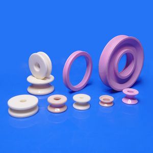 Wearable Pink Al2O3 Alumina Ceramic Roller Guides for Textile Machinery