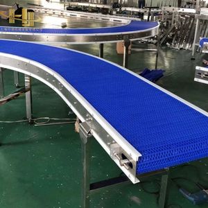 Food Grade Plastic Modular Belt Curved Conveyor Machine for Processing Lines Equipment