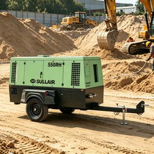 Portable Sullair 550rh Diesel Screw Air Compressor for Drilling Borehole Machine