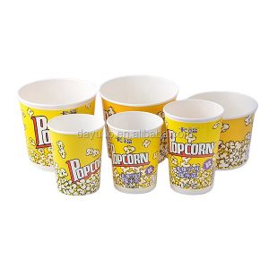 Disposable Fast Food Take out Box Cheap Popcorn Packing Paper Cups