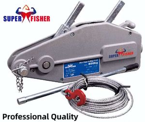 Hand Winch Pulley Crane Pulling Hoist Trifor Lever Sling Type Manual Wire Rope Puller Aluminum Housing with Cable Capacity 800kg