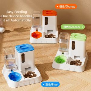 2 in 1 Large Capacity Pet Feeder Water Dispenser Automatic Gravity Dog Cat Food Water Integrated Feeding Machine