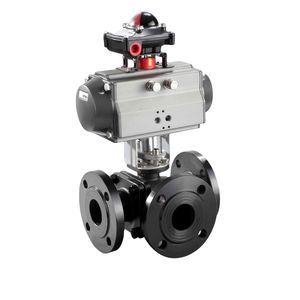 Hot Sale Cost-Effective T Type Double Acting 3 Way Pneumatic Ball Valve