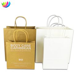 Wholesale Custom Logo Brown Kraft Paper Bag Recyclable Shopping Bags with Handles