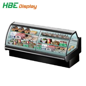 Supermarket Commercial Refrigeration Equipment Sushi Sandwich Meat Display Case
