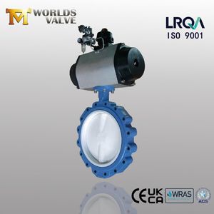 Class125 Class150 As2129 Table D/E Lug Type Butterfly Valve Cartridge Rubber Seat with Pneumatic Actuator