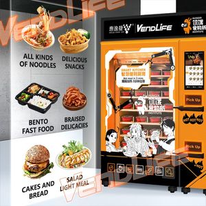 Customized professional Full Automated 24-Hour Self-Service Smart Touch Screen Pizza Bread Hot Food Vending Machine