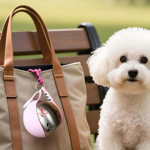 304 Stainless Steel Pet Water Bottle, Silicone Foldable, Odorless 125L Lovely Dog Water Feeder Outdoor