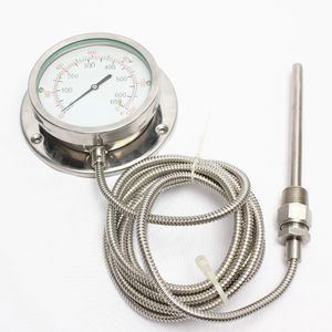Industrial Stainless Steel Temperature Gauge Gas Remote Reading Dial Capillary Thermometer