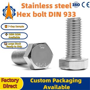 Premium Hexagon Head Bolt DIN 933 in Stainless Steel
