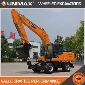 Jcb Hyundai Doosan Hitachi Kobelco Case Takeuchi 13.5 14.5 15 15.5 Ton Wheeled Excavator Rubber Tyre Excavator Wheeled Digger Mini Wheeled Excavator