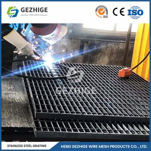 Gezhige Ventilation Metal Drain Grill Manufacturers Wholesale Square Steel Grating China 32.5 34.3mm Bearing Bar Pitch Ss 304 Grating