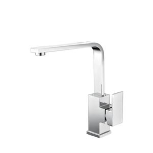 Deck Mounted Hot Cold Water Tap Chrome Finished Brass Kitchen Sink Mixer Faucet
