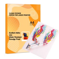 A4 White Clear Self Adhesive Inkjet Laser Printing Blank Paper Stickers