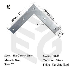 Heavy-Duty Blue Zinc Coated Steel Corner Bracket for Reinforcement