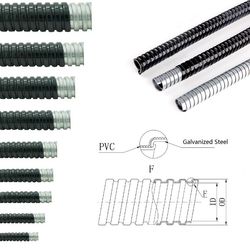 IP68 Waterproof Gi 25mm Flexible Corrugated Plastic Coated Interlocked Metal Flex Hose PVC Coated Pipe