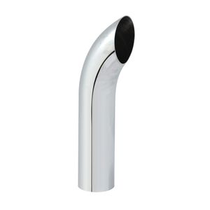 5 Inch Stainless Steel Chrome Curved Top Truck Exhaust Stack Tail Pipe Universal Fit for K*Nworth