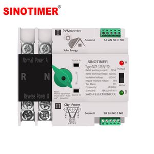 Sats - PV 2p ATS Automatic Transfer Switch 63A/100A/125A Generator Changeover Switch, Fast Switching <8ms 230/120VAC