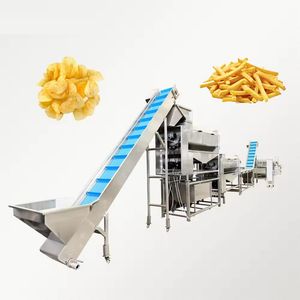 Industrial Continuous French Fries Production Line Potato Chips Fryer Machine