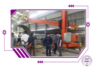 Welding of Wear Plates and Chemical Machinery, Pressure Vessels, Shipbuilding Use Welding Manipulator, Boom and Column of Girth Seam MIG Mag Saw Welding