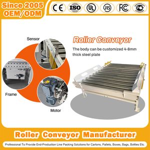 Automatic Roller Conveyor Manufacturer Pallet Stretch Wrapping Powered Stainless Steel Flexible Skate Wheel/Belt/V Salt Chain Online/Inline Roller Conveyor