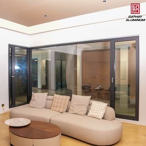 Waterproof Soundproof Modern Aluminum Casement Interior Glass Doors Profile for Bathroom/Kitchen/Toilet