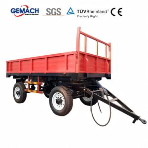 Wholesale 5 Ton Agricultural Dump Trailer with 4 Wheels 3 Sides Farm Tipping Trailer for Tractor Sale