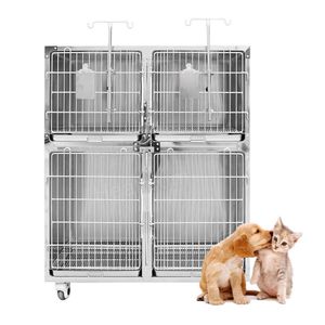 Customized XL Dog Cat Pet Cage Kennels Modern Stainless Steel Modular Design with Animal Pattern Iron Material