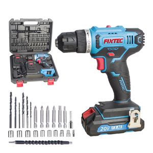 Fixtec 20V Lithium Ion Cordless Drill with 221PCS Accessories Combo Kits