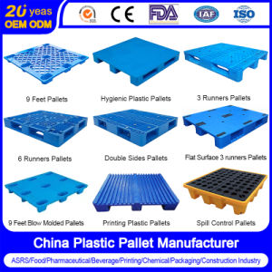 China Plastic Pallet Manufacturer HDPE Heavy Duty Industrial Euro Rackable Stackable Spill One Way Export Hygienic Pallets for Logistics/Warehouse Storage/Rack