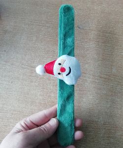 Holiday Decoration & Gift Christmas Cloth Slap Wristband Snap Bracelet Clasp Pat Circle