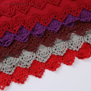 Wholesale Polyester Material White Embroidery Lace Trimming for Garment