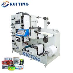 Rtry-320d 4 Color Sticker Label Paper Roll to Roll Flexo Printing Machine