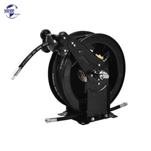 Blue Black Painted Steel Reel with Swinging Rubber Fire Hose Reel Drum