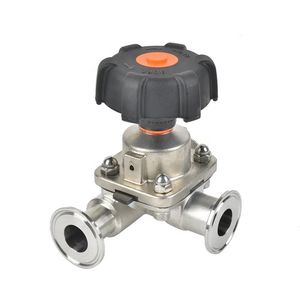 Stainless Steel SS316L Manual Tri Clamp Sanitary T Type Three Way Diaphragm Valve