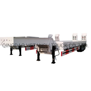 3 Axle 50t-80t heavy truck trailer/ Lowboy Semi Truck Trailer with Column