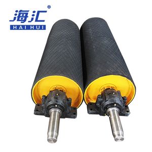 Premium Flanged Conveyor Drum with Durable Ceramic Rubber Lagging