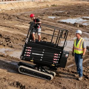 Zs0810 S0810-2 8m Rough Terrain Electric Mobile Track Scissor Lift Platform 4m-16m Remote Control Awp