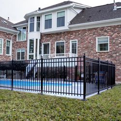 Aluminium Garden Fencing Easily Assembled Customized Flat Top Aluminum Panels Pool Fence