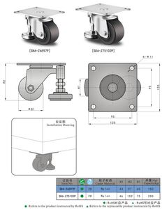 Strong Caster Furniture Wheels Industrial Wheel