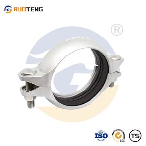 [Ruoteng] 316 Stainless Steel Grooved Pipe Joint Pump Clamp with 316 Bolt and Nut