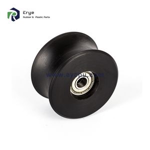 Plastic Molding Parts Manufacturer Custom U Grooved Nylon Pulley Wheel Plastic Guide Pulley Wheel with Bearings