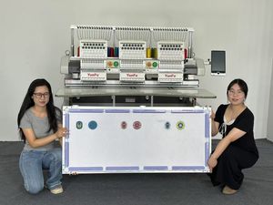 DDP Shipping 12 15 Needles Three Heads Big Embroidery Area 450*400mm Computerized 3 Head Cap Hat Embroidery Machine