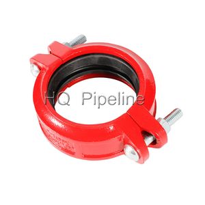 Ductile Iron Grooved Pipe Fittings Flexible Rigid Coupling