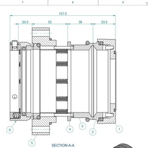 Clarifier Pump (PU-E34) Mechanical Seal (NPK 65-375) for Habermann Underflow Slurry Pump DWG No ME-4905-03-DW0118