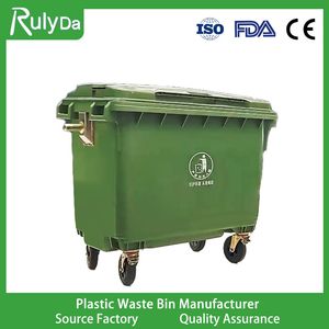Dustbin Plastic Rubbish Trash Plastic Bins Recycle Wheelies Plastic Waste Trash Garbage Pedal Rubbish Small Waste Bin with Wheel Decorative Trash Cans