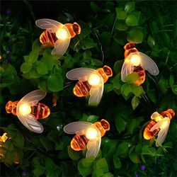 LED Solar Lamp Series of Outdoor Garden Little Bees Lamps Wedding Festival Decoration Lights
