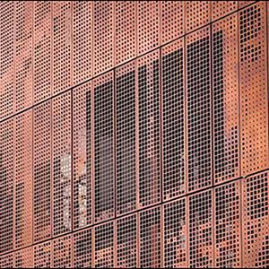 Design Square Hole Copper Decorative Perforated Metal Mesh Panels Sheets for Cladding
